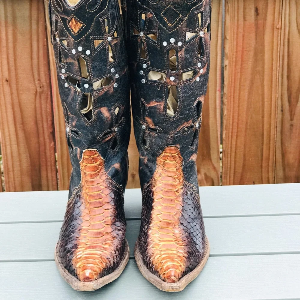 Corral  boots Python Cross cowgirl boots size 7M - Picture 5 of 16